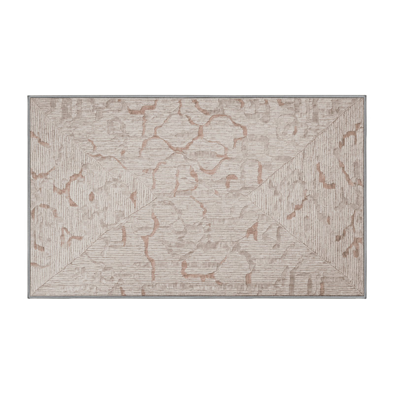 Machine Washable Gray Area Rug, Rectangle 5' x 8'