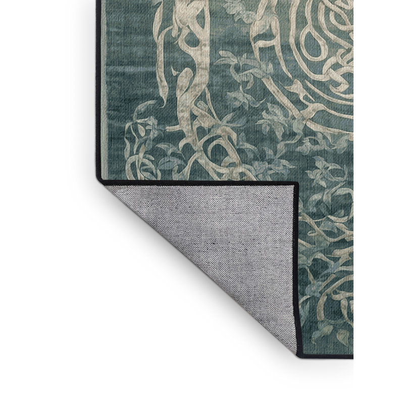 Tapis gris lavable à la machine, Rectangle 7 pi x 9 pi