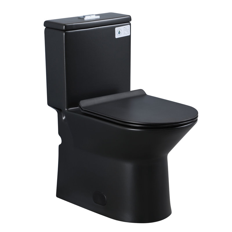 Toilette compacte allongée une pièce à hauteur de fauteuil, siphon double 0,8 / 1,6, siège brut de 12 po (siège inclus)