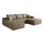 Canapé modulaire Cloud avec 1 repose-pieds, fauteuils rembourrés modernes, canapé confortable en forme de U pour le salon, canapé d'angle à assise profonde, aucun assemblage requis-133038783