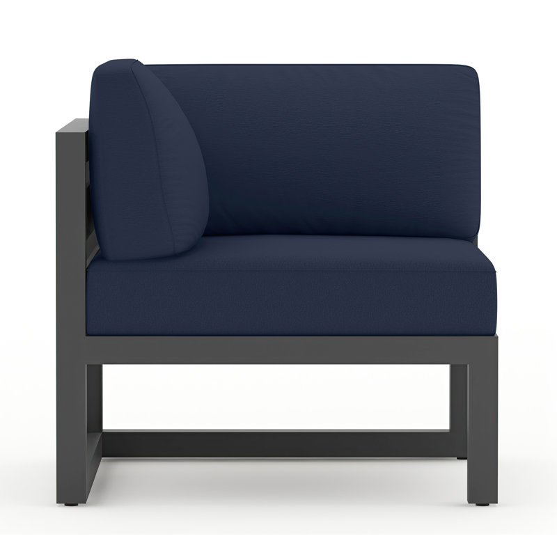 Avion Patio Chair with Sunbrella Cushions, Spectrum Indigo Sunbrella®, Slate
