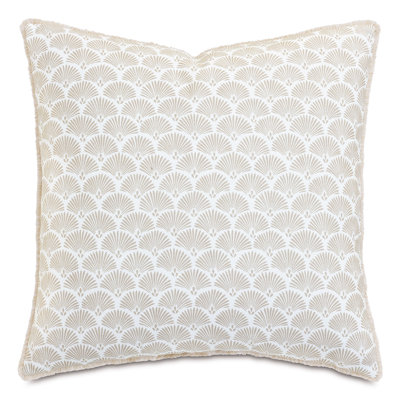 Casa Guava Fringed Cotton Reversible Throw Pillow