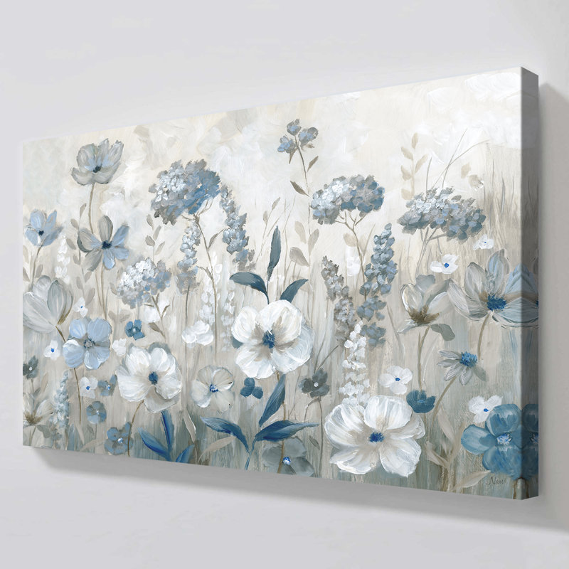 "Cool Blue Field" par Nan, reproduction sur toile, H 28 po x l 48 po x P 1,5 po