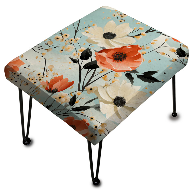 Sharea - Floral Rectangle Ottoman