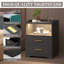 2 Drawer Bedside Table with Charging Station and Human Sensor Light-126012804