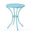 Bistro d'extérieur bleu en métal 3 pièces Kd. Fer thermolaqué, matériaux durables. Chaise: H 18/30 po x l 16,25 / 20 po x P 16,25 / 20,5 po. Table: P 30 po 24,8 po - table et 2 chaises-639120809