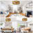 23" Boho Rattan Caged Flush Mount Ceiling Fan with Light and Remote/APP Control, Rustic Farmhouse Low Profile Bladeless Fandelier Ceiling Fan for Bedroom, Living Room