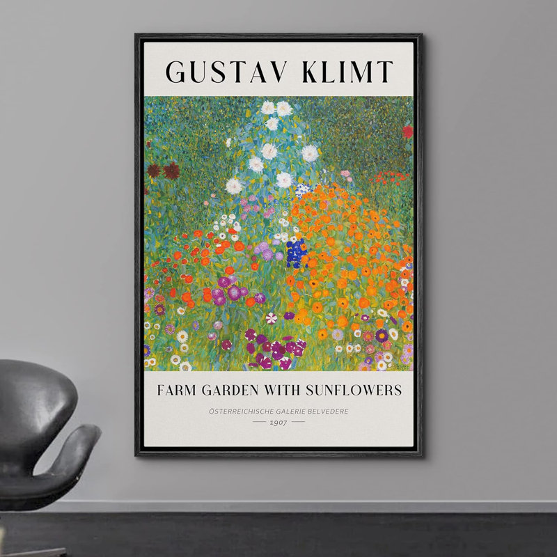 «Classical Artwork Farm Garden Sunflowers», reproduction d'art sur toile, Noir, H 24 po x l 16 po x P 1,5 po