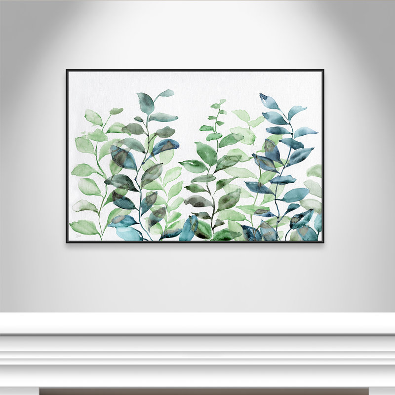Cascade encadrée sur toile par Nan, Noir, H 41,5 po x l 61,5 po x P 2 po