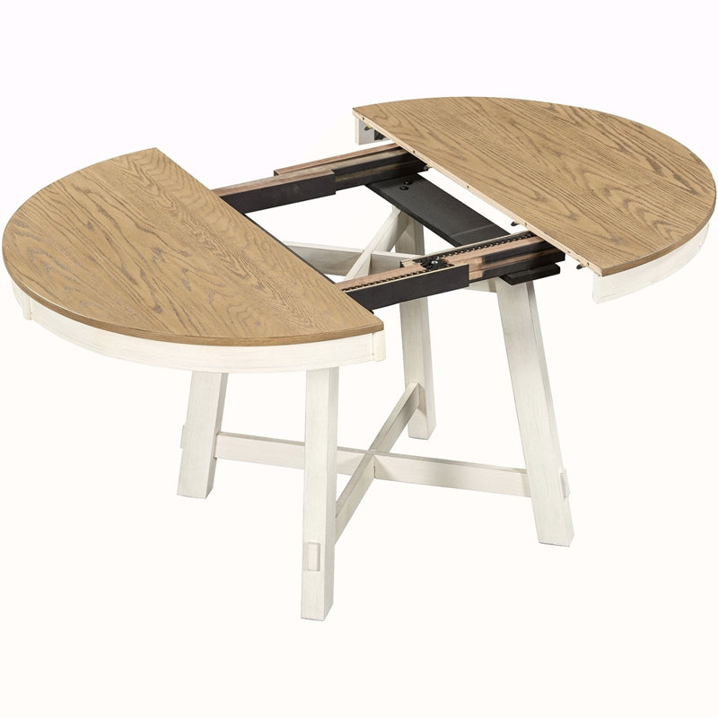 Table de salle à manger extensible Farmhouse, Chêne / blanc