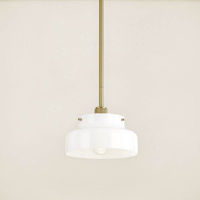 Luminaire suspendu 1 lumière Luella, Laiton vieilli, H 7,5 po x l 11 po x P 11 po