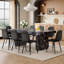Ensemble de table de salle à manger luxueux à motif de marbre noir, style Mid-Century élégant en cuir synthétique et en polyuréthane pour salle à manger et conférence