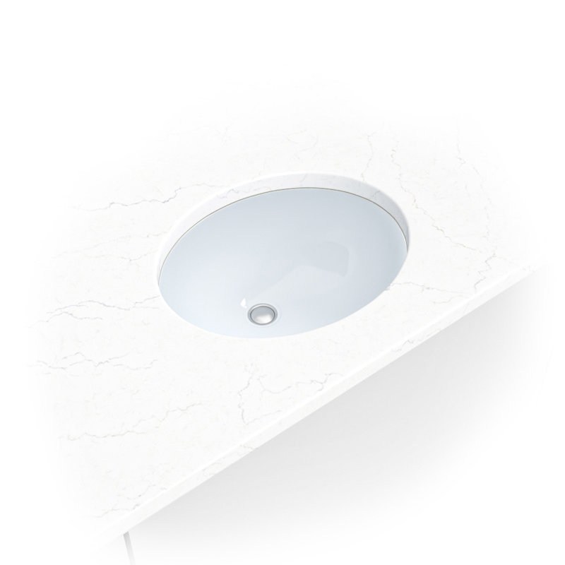 Lavabo de salle de bain ovale encastré en porcelaine blanche 19,5 po x 16 po
