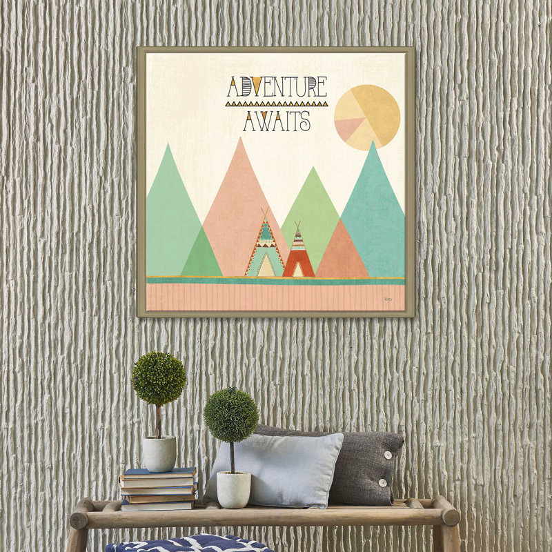 « sud-ouest geo iii », art textuel sur toile, H 27,5 po x l 27,5 po x P 2 po, Cadre flottant champagne