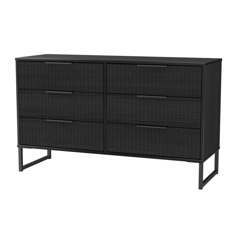 Bernat 115cm W 6 - Drawer Chest of Drawers, Black