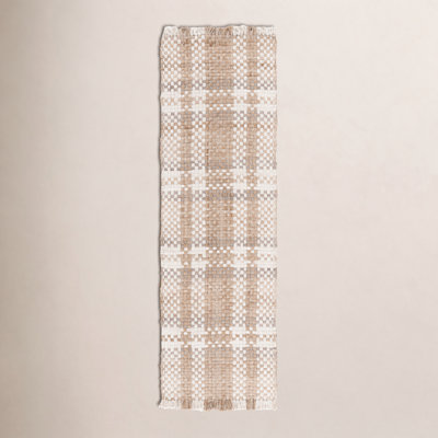 Hand-Woven Plaid Jute Rug