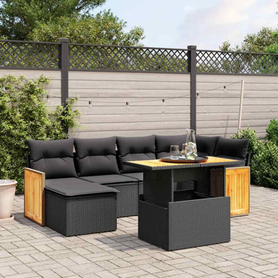  Ensemble de canapé de jardin noir