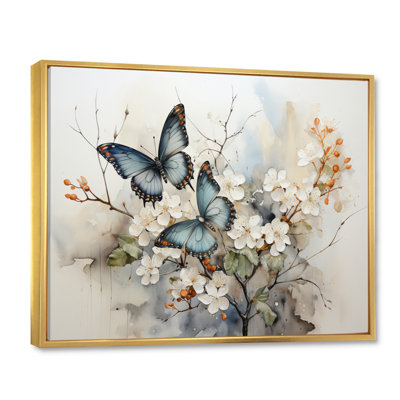 «Blue Blue Butterfly Glimpse Of Serendipity», art encadré papillon