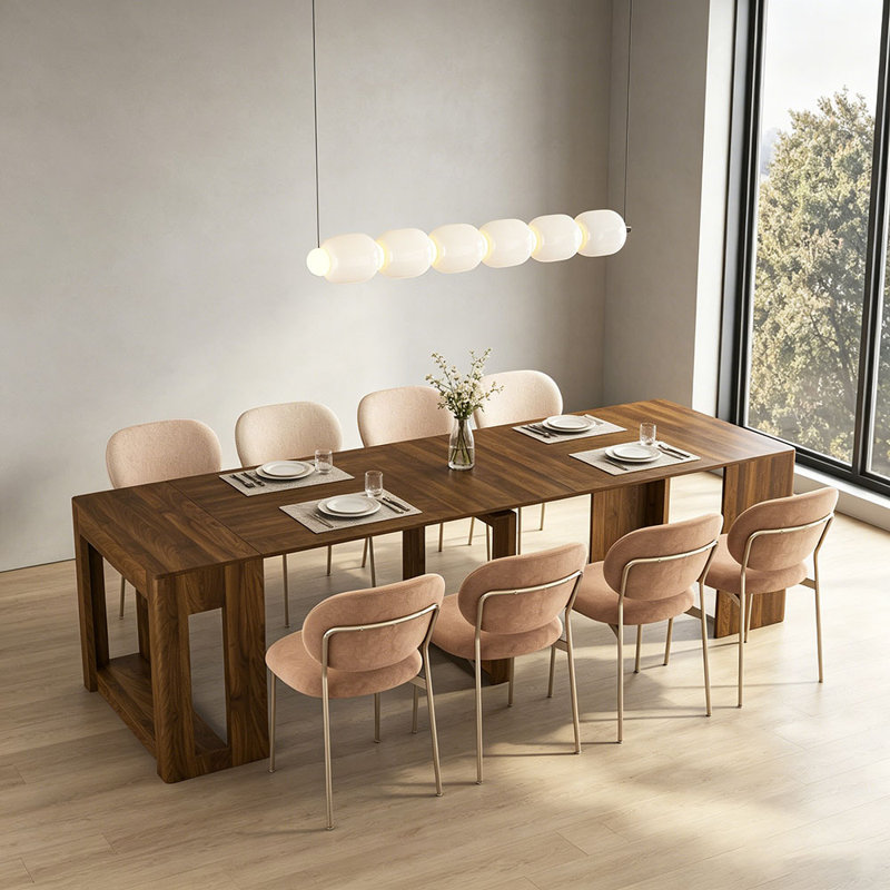 Table de salle à manger extensible pliable, console multifonctionnelle extensible en bois, meubles de salle de réunion, options de longueur de table, bois