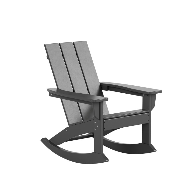 Chaise berçante d'extérieur en plastique Joubert, gris