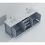 Meuble-lavabo double gris foncé 84 po X P 22 po D, dessus en marbre de Carrare et ensemble de robinet-873760448-873760450