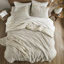 Édredon double / grand - 3 pièces en coton rembourré de style géométrique 100% beige surdimensionné avec insert brillant