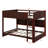 Queen Over Queen Solid Pine Wood Bunk Bed – Built-In Storage Cabinets, Charging Station, Ladder & Safety Guardrails-1584680145