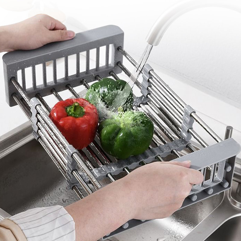 Stainless Steel Adjustable Over Sink Dish Drying Rack