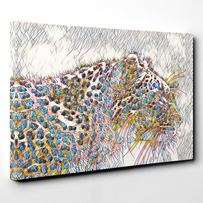 Leopard Tiger - Wrapped Canvas, 40cm H x 60cm W