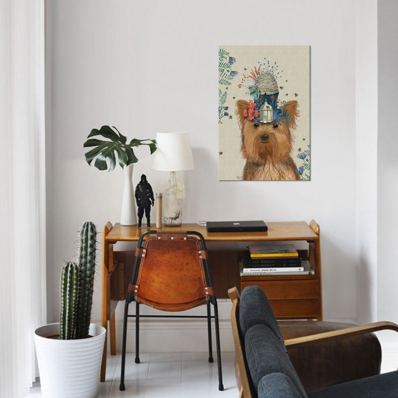 « a milliner dog series : yorkshire terrier ii », reproduction d’impression sur toile, H 12 po x l 8 po x P 0,75 po