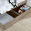 Lit gigogne simple transitionnel, gris chaud brossé au fil de fer, bois massif, grain de bois pour la chambre à coucher - look convivial-130874168