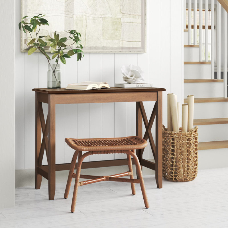 Kristopher Writing Desk, 29.5" H x 35.75" W x 15.75" D, Brown