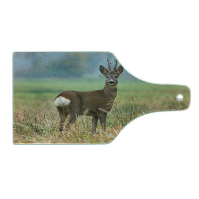 Ambesonne Hunting Tempered Glass Cutting Board Deer Wildlife Multicolor
