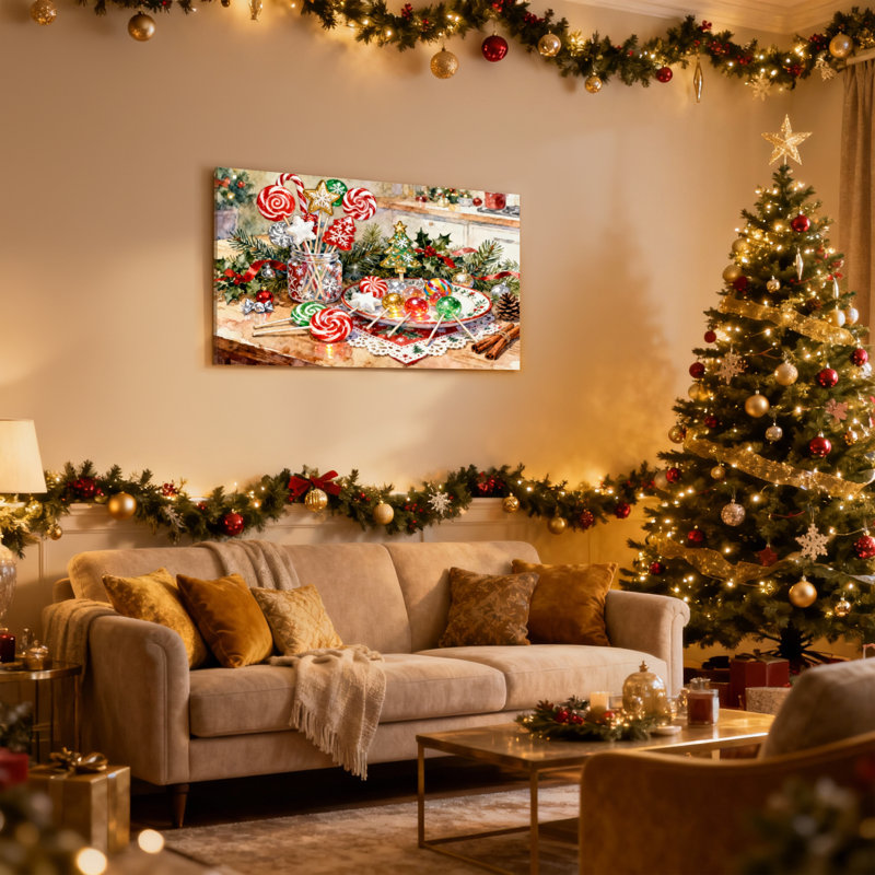Ensemble de 3 impressions sur toile de Noël, H 12 po x l 18 po