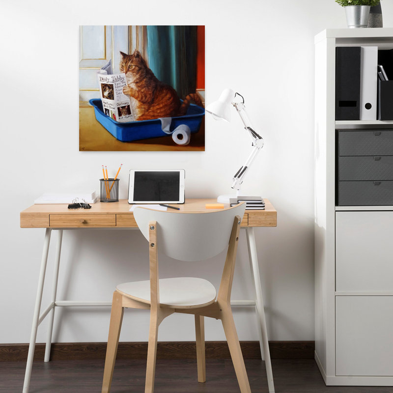 Kitty Throne, art urbain contemporain de chat, H 18 po x l 18 po