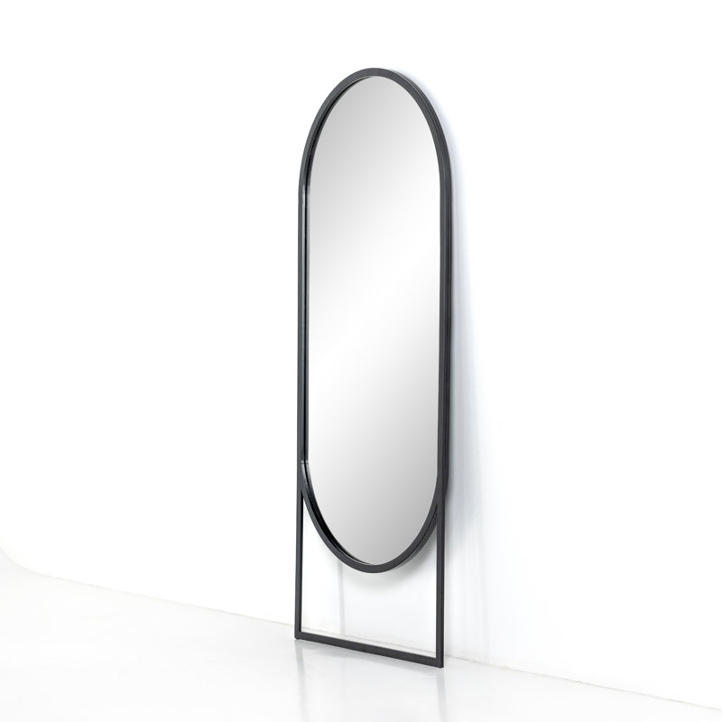 Dawson Flat Metal Mirror, Matte Black