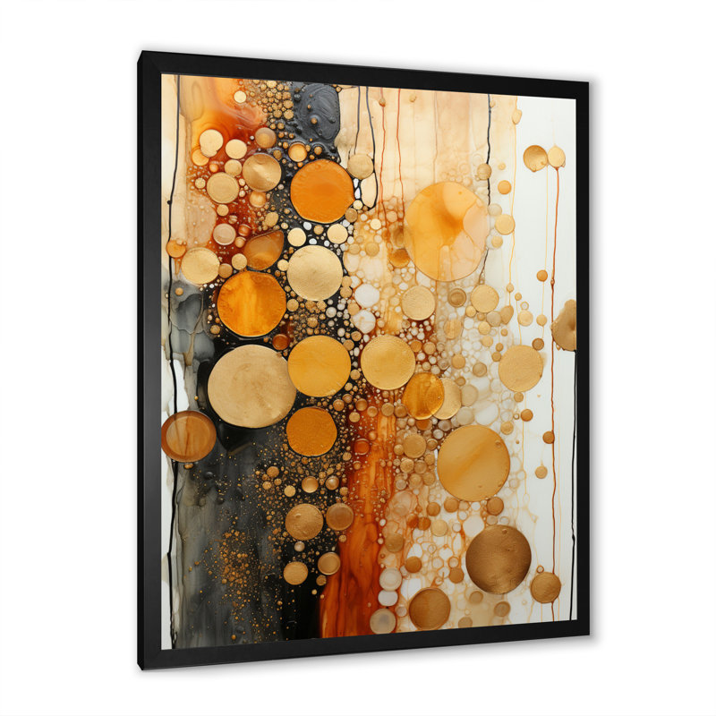 «Gold Grey Rustic Reflections II - Abstract Collages», reproduction sur toile, H 40 po x l 30 po x P 1,5 po, Cadre photo noir