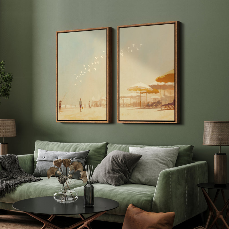 Art mural vintage encadré, beaux-arts, antique classique pour chambre à coucher - ensemble de 2, Naturel, H 24 po x l 16 po