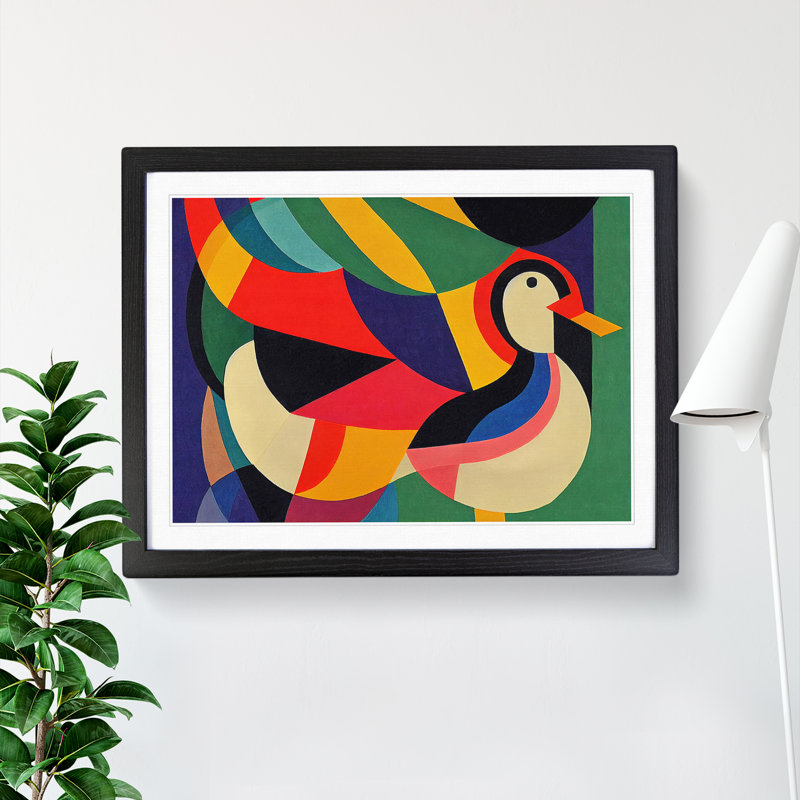 Unforgettable Abstract Duck - Framed Print, Black Framed, 46cm H x 64cm W x 2cm D