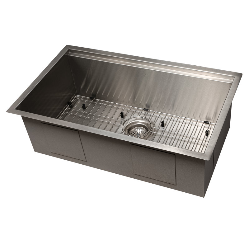 Garmisch Stainless Steel 30" L x 18" W Undermount Kitchen Sink with Basket Strainer