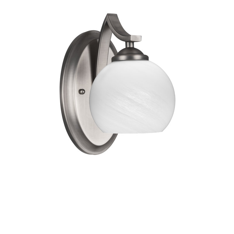 Applique murale Zilo, H 9,75 po x l 5,75 po x P 8,75 po, Blanc, Noir mat