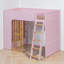 Lit mezzanine pour enfants avec tablettes intégrées et tiroir de rangement, conception bicolore, chambre d'adolescent moderne-201168112-201168116