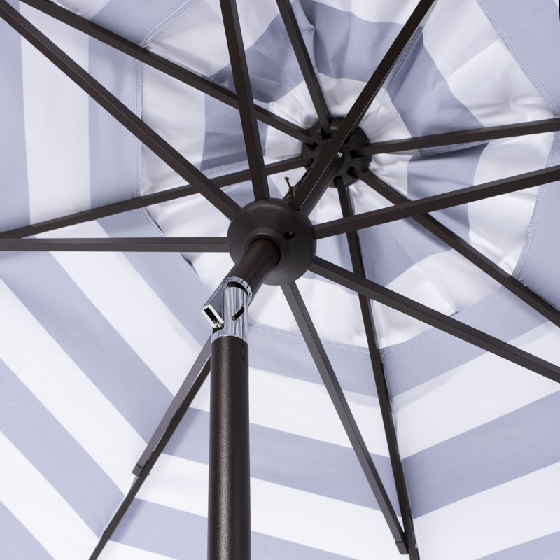 Avalee 130'' Beach Umbrella, Navy/White