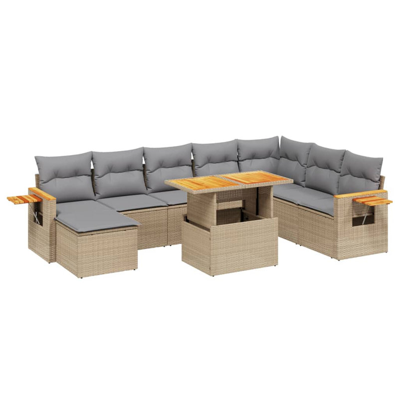  Ensemble de canapé de jardin beige