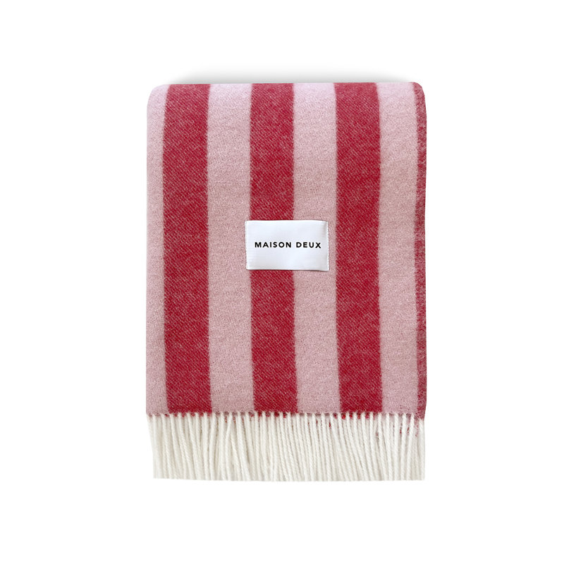 Maison Deux Blanket, Pink/Cherry