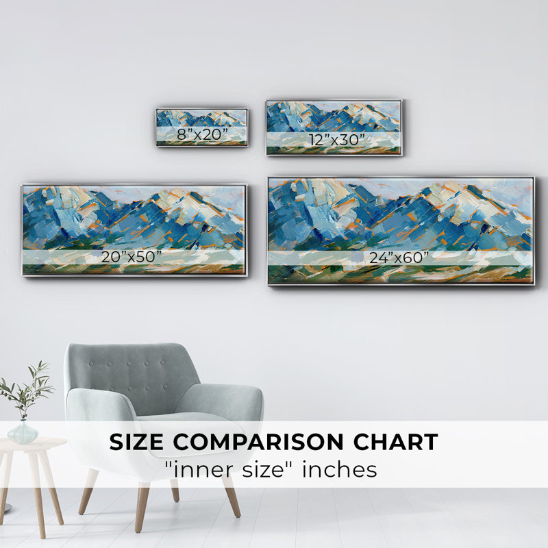 Blue Mountain Peaks I- Framed Canvas