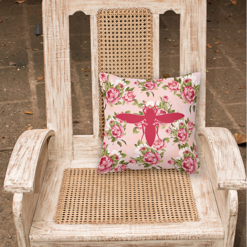  Coussin décoratif à motif floral roses roses 14 po Shabby Elegance, Rose