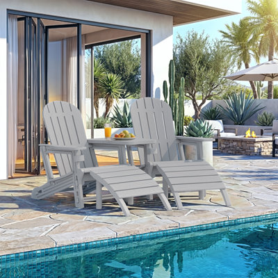 2-Piece Outdoor Adirondack Chair Set