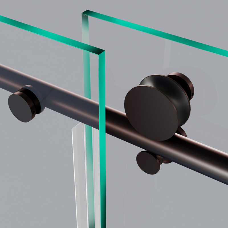 Eclipse 60" Oil Rubbed Bronze Frameless Sliding Shower Door