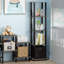 Evianna Shelving Unit Bookcase with Fabric Bin-1543924064